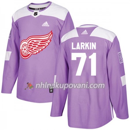 Detroit Red Wings Dresy Dylan Larkin 71 Adidas 2017-2018 Nachová Fights Cancer Practice Authentic - Pánské Detroit Red Wings Dresy Dylan Larkin 71 Adidas 2017-2018 Nachová Fights Cancer Practice Authentic - Pánské
